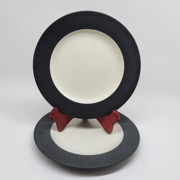 Noritake Colorwave Graphite Rim 8" Salad Plates Set of 2 - Picture 1 of 8